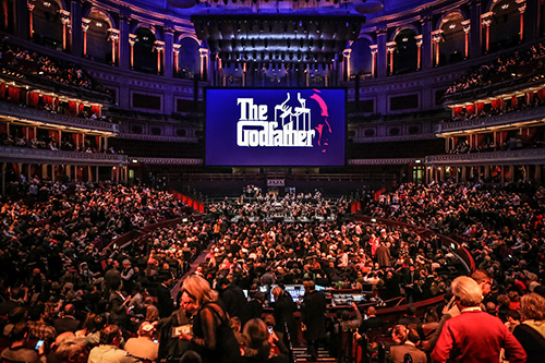 <i>The Godfather Live</i> conducted by Justin Freer at Royal Albert Hall, December 2014 (Photo by Christie Goodwin)