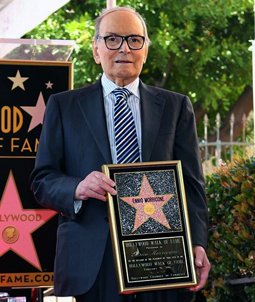 Ennio Morricone receives a star on the Hollywood Walk of Fame.