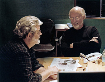 Lucas and Williams during production of 