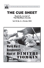 The Cue Sheet, Vol. 20, No. 4 (Oct. 2005)