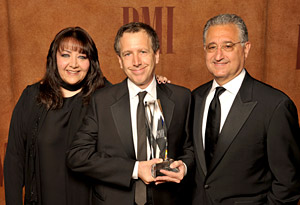 Doreen Ringer Ross, Peter Golub (2008 BMI Classic Contribution Award) and Del Bryant (photo courtesy of BMI)
