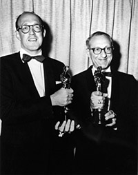 Livingston and Evans accepting their Best Song Oscar for 